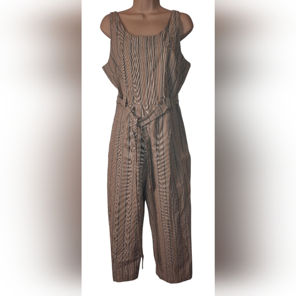 Mittoshop Gray Striped Wide Leg Jumpsuit - Picture 13 of 14